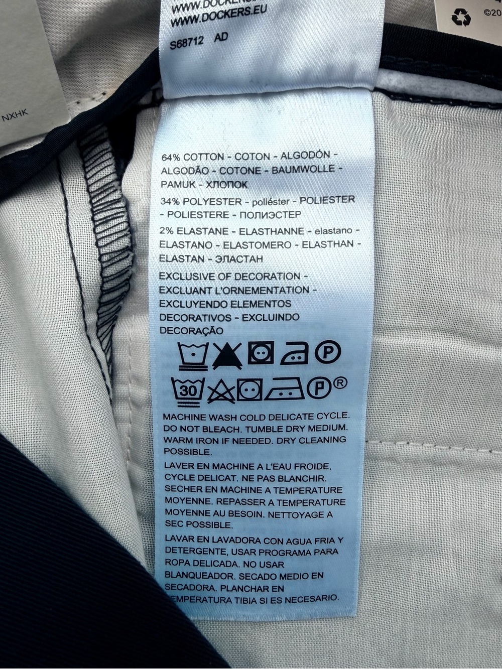 Dockers Navy Classic Fit Easy Khaki Trouser Pants ~ Men’s 34x29 - Picture 10 of 11